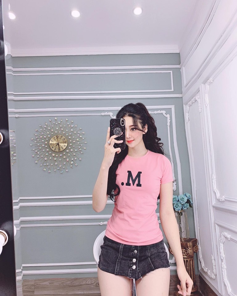 Áo thun nữ cổ tròn MXM in chữ M thun 4 chiều form ôm body cực tôn dáng từ 40-52kg