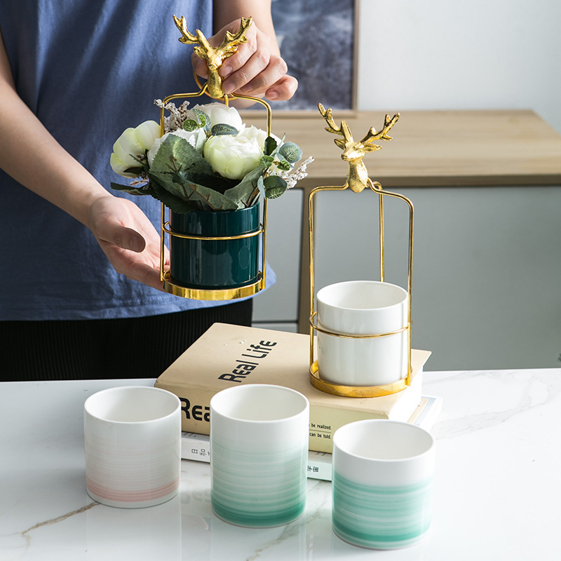 Giỏ Treo Chậu Hoa Ban Công Trong Nhà, Chậu Hoa Trang Trí Cao Cấp Màu Ngẫu Nhiên DECOR LUXURY - Hàng Nhập Khẩu