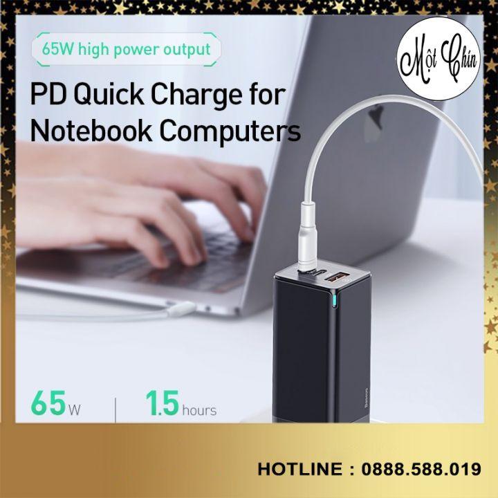 Bộ sạc nhanh đa năng thế hệ mới Baseus GaN Travel Quick Charger 65W -Hàng Chính Hãng