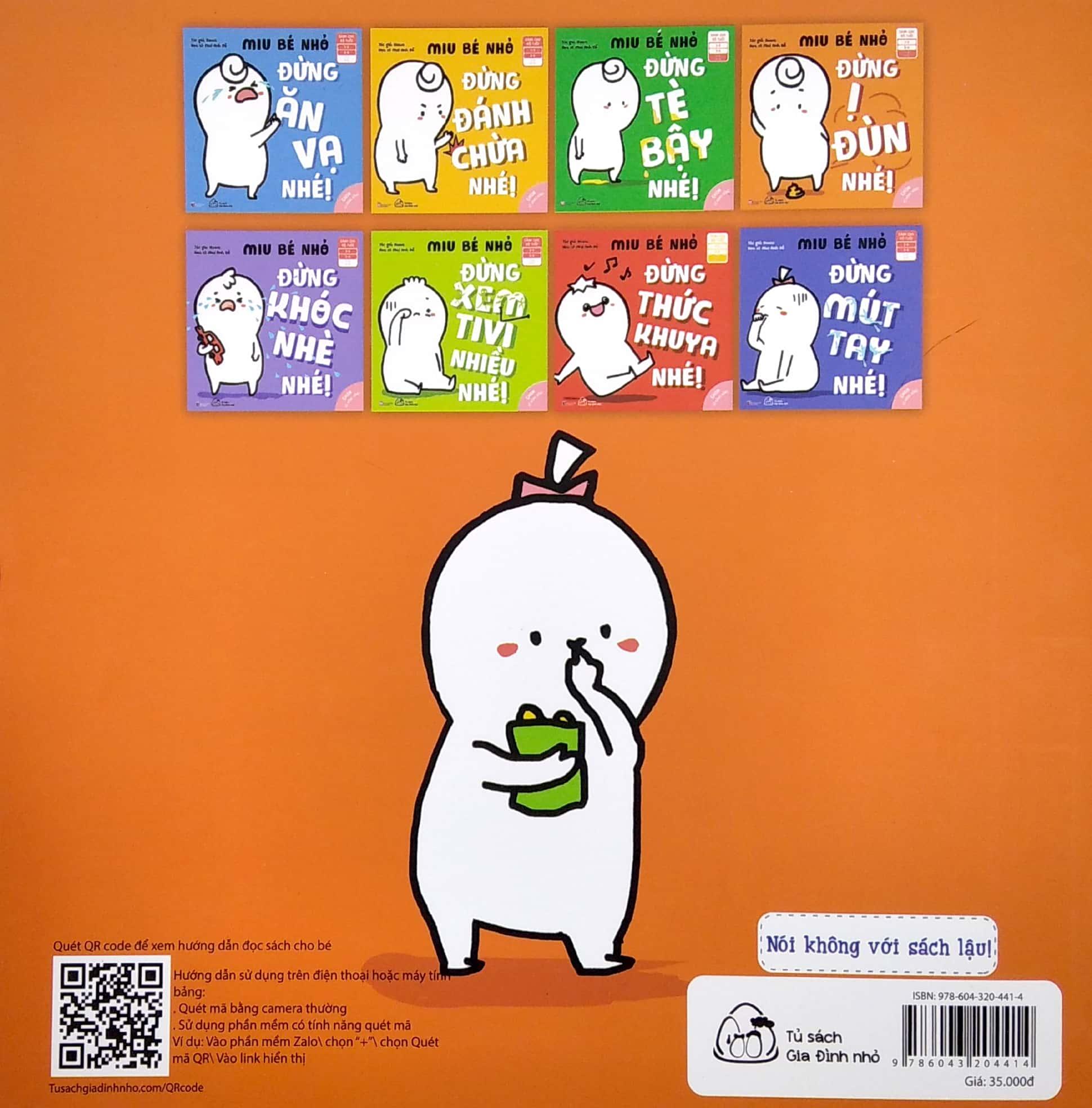 Ehon Kỹ Năng Sống - Miu Bé Nhỏ - Đừng Mút Tay Nhé! (Dành Cho Độ Tuổi 1-6)