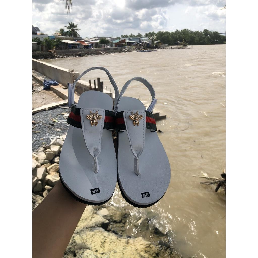 sandal đồng nai xăng đan nữ ( đế trắng quai trắng phối dù ) size từ 35 nữ đến 42 nữ