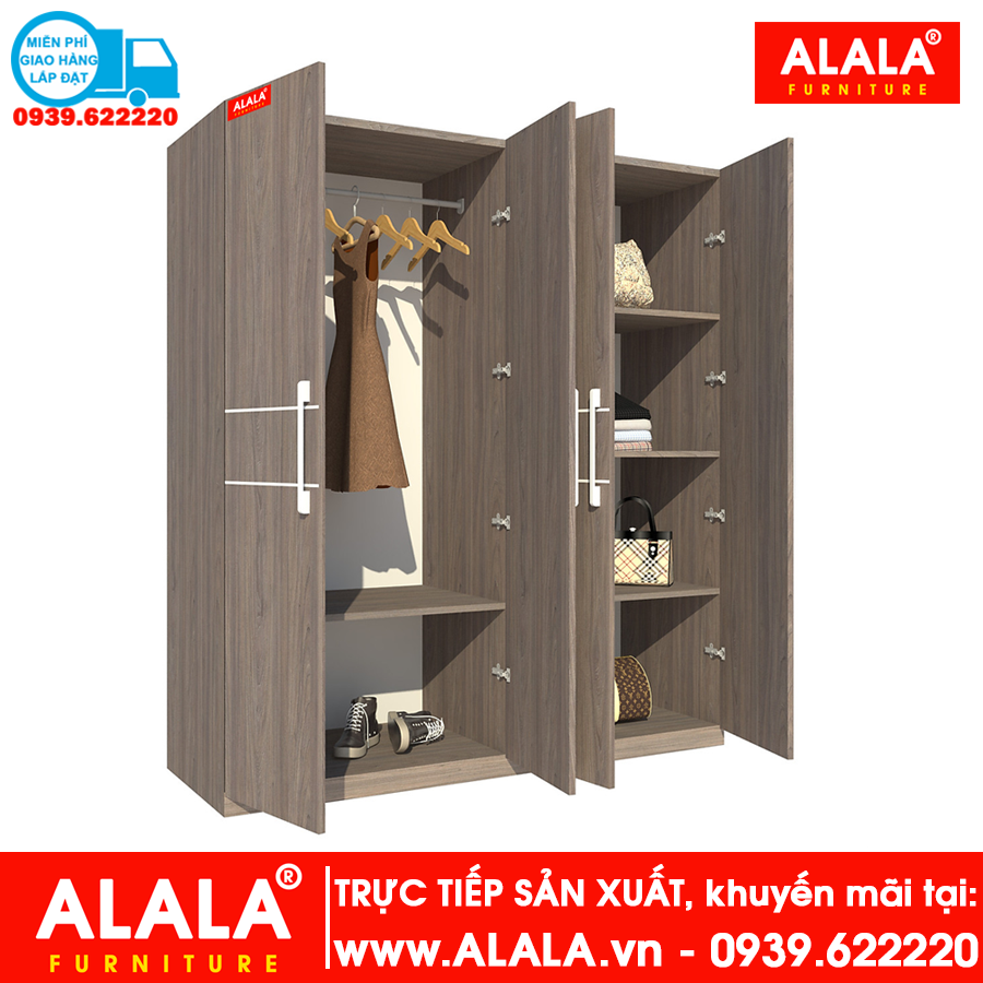 Tủ quần áo ALALA230 gỗ HMR chống nước - www.ALALA.vn - 0939.622220