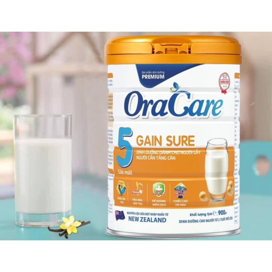 Sữa OraCare Gain Sure lon 900g - Dinh dưỡng dành cho người gầy, người cần tăng cân