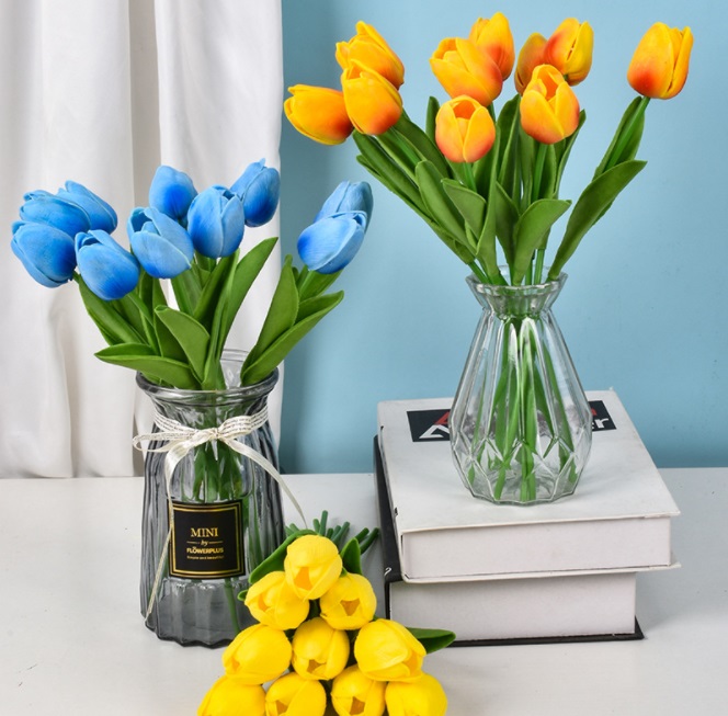Combo 3 bông hoa Tulip giả để bàn trang trí nội thất