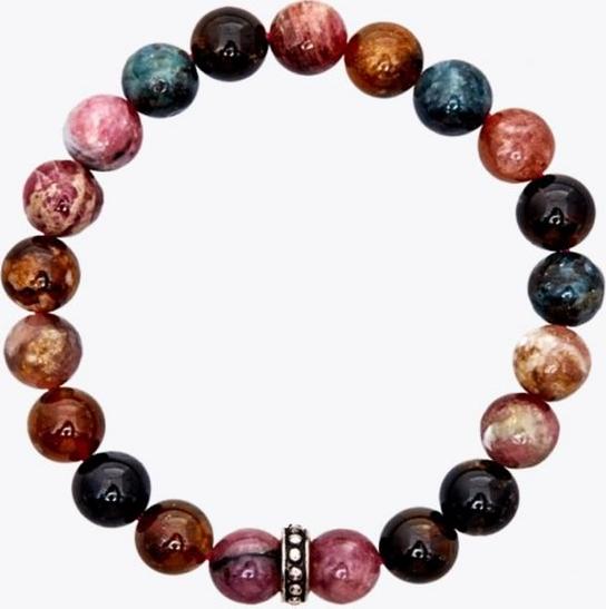 Vòng Tay Đá Tourmaline Charm Bạc Thái - Nhiều Màu