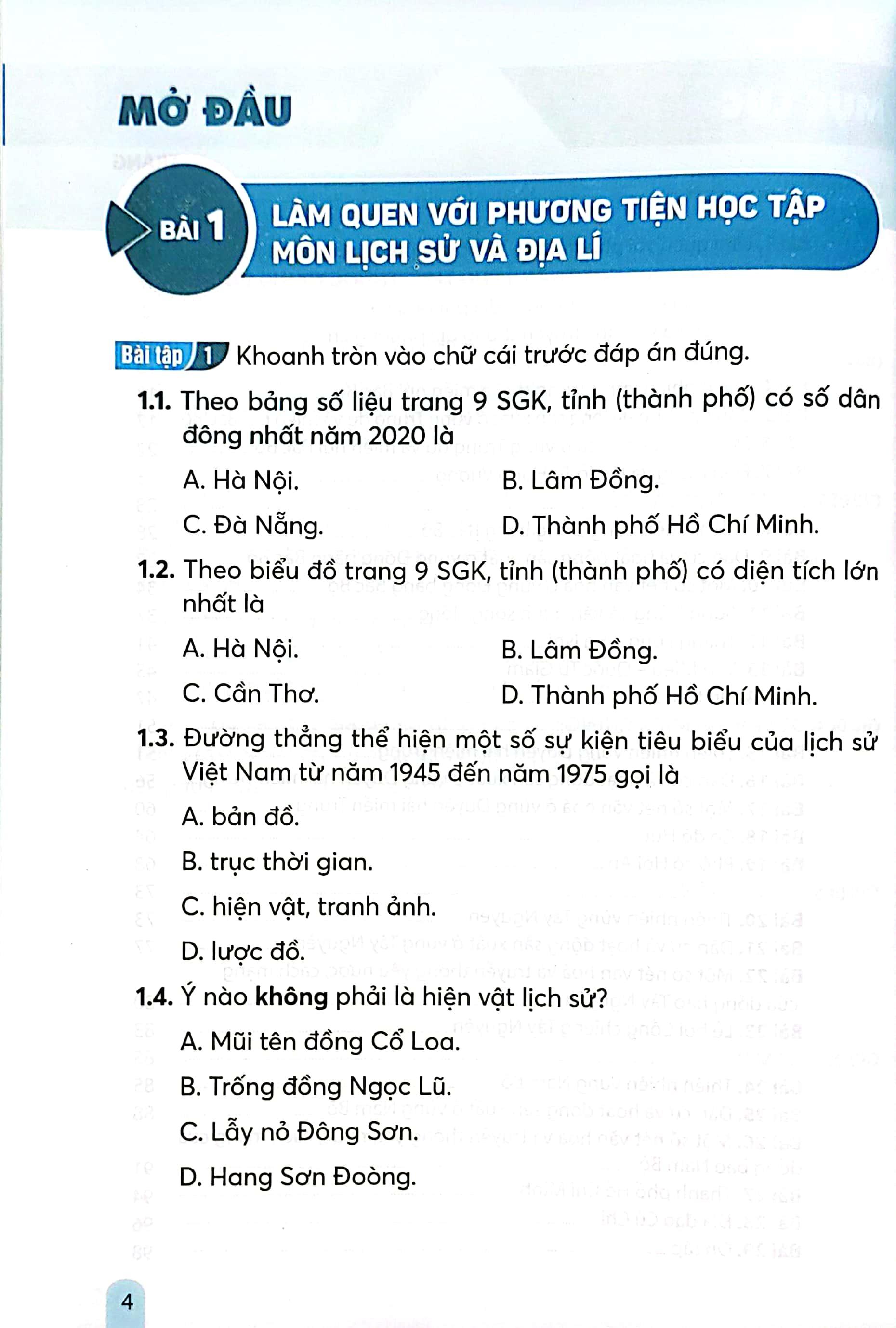 Sách Giáo Khoa Vở Bài Tập Lịch Sử Và Địa Lí 4 (Kết Nối) (Chuẩn)