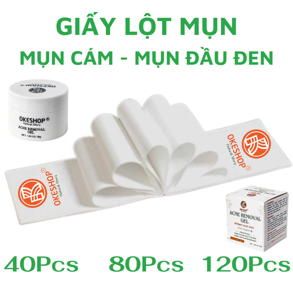 Giấy Lột Mụn Cám - Mụn Đầu Đen OKESHOP - Giải Pháp Cùng Gel Lột Mụn OKESHOP 600 tờ