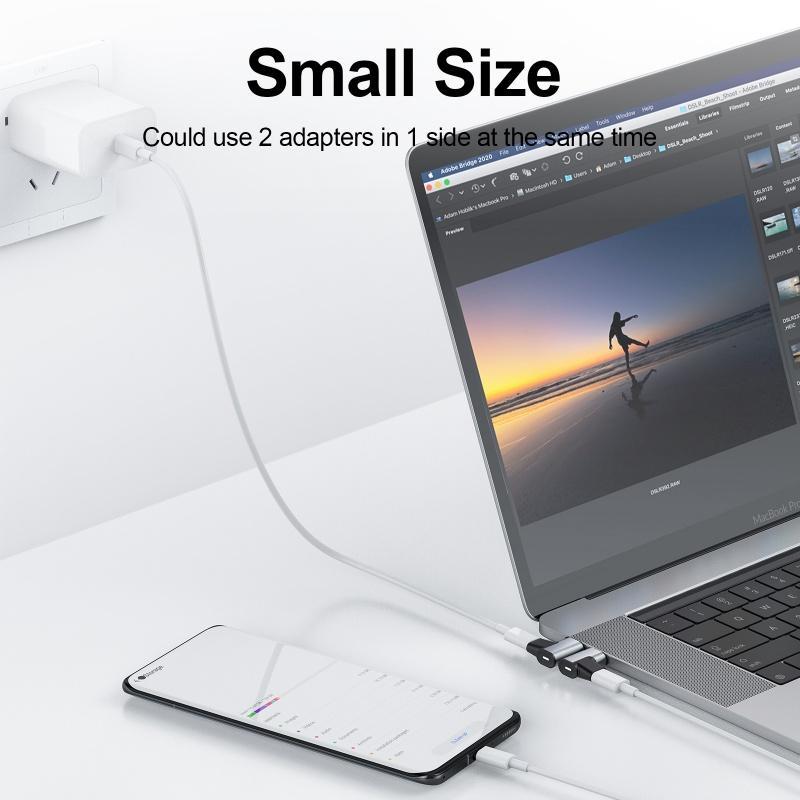 Đầu Chuyển Đổi Sạc FONKEN Sạc Nhanh Type-C USB 3.1 Màu Đen Cho laptop táo
