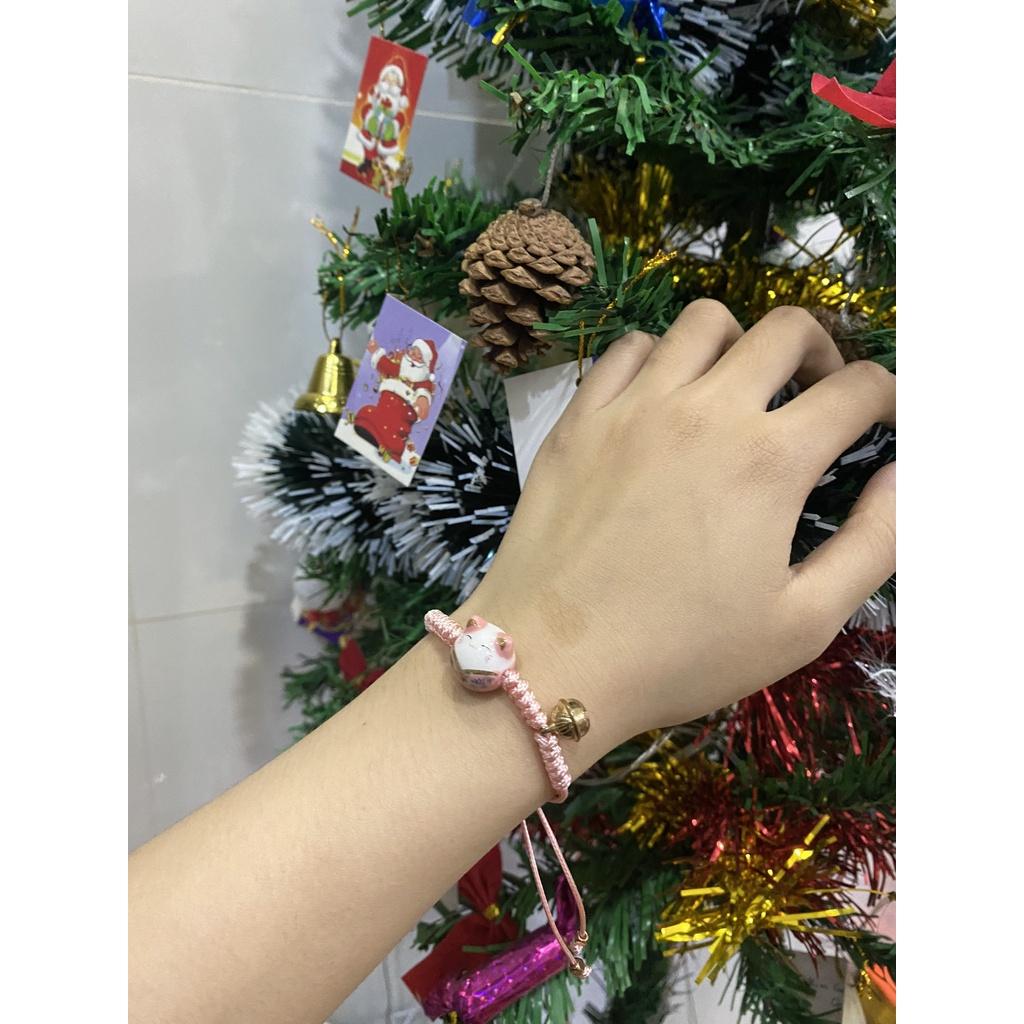Vòng Đeo Tay Hình Mèo May Mắn Màu Sắc Ngọt Ngào Dành Cho Nữ