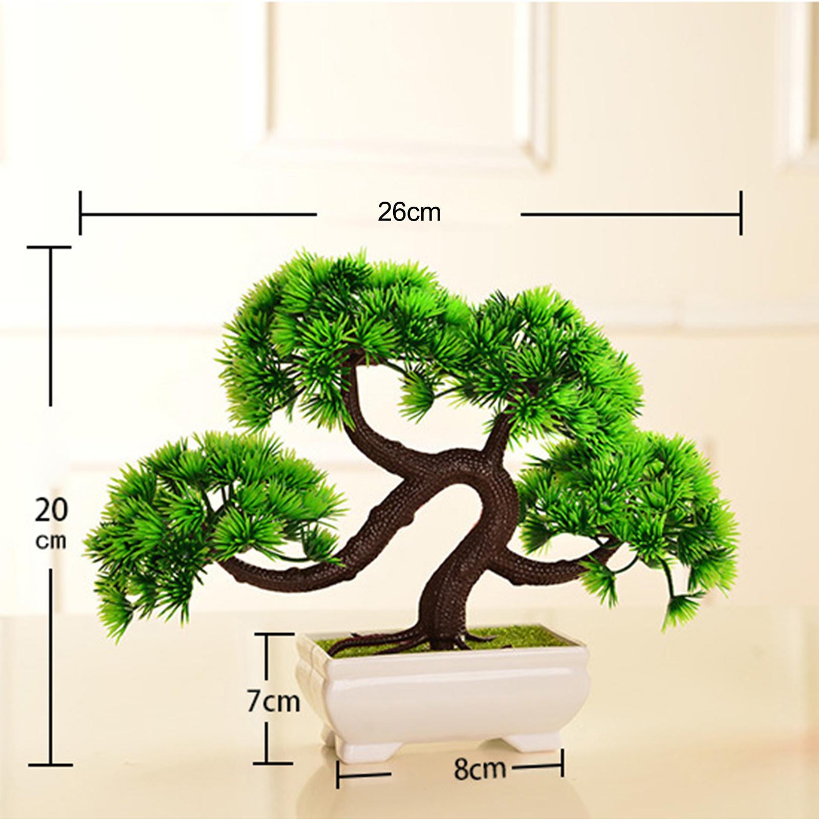 Artificial Bonsai Tree Greenery Faux Potted Plant for Home Office Table