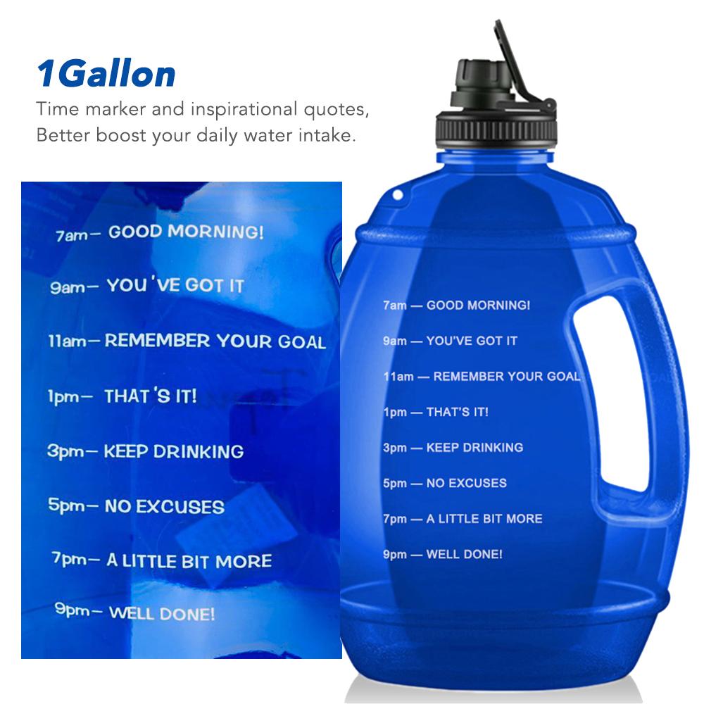 Bình nước thể thao BPA 3,78L có vạch đánh dấu thời gian bằng nhựa chống rò rỉ
