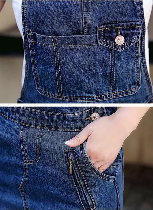 Yếm Jean Nữ Body Phối Da Wash Cào Duyên Dáng