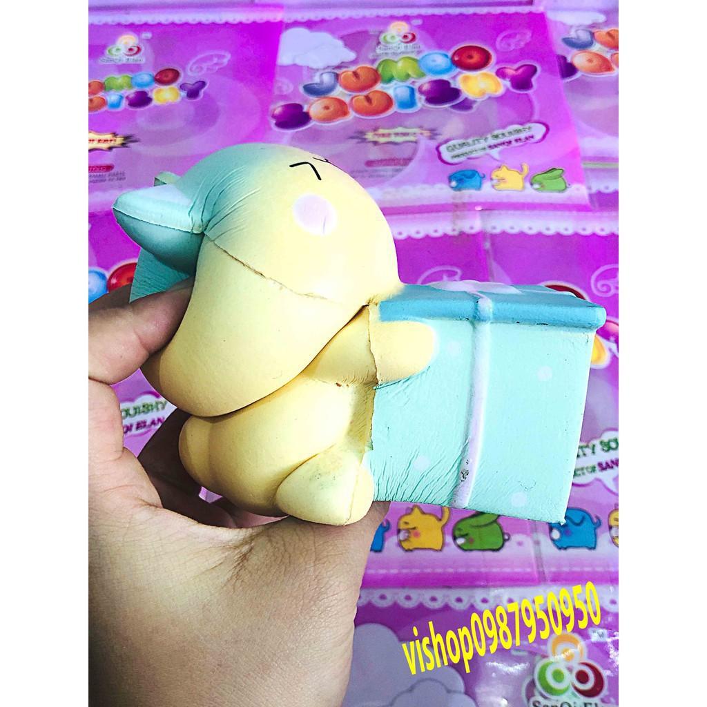 SQUISHY MÈO ấp ôm HỘP QUÀ XANH