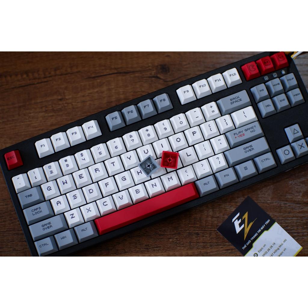 Keycap RETRO 8 BIT Thick PBT Dyesub 114 Phím Cherry Profile Cho Bàn Phím Cơ