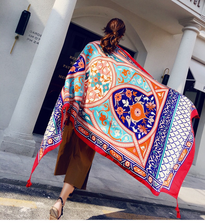 Khăn choàng boho đi biển nhiều màu nổi bật - Mã VS014