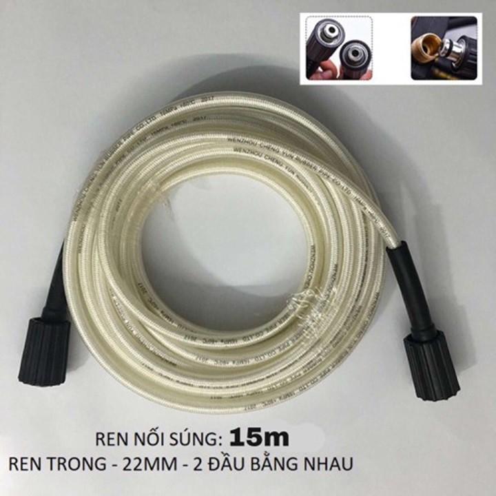 Dây rửa xe cao áp cho máy xịt rửa áp lực 15m - Ren trong thuận tiện