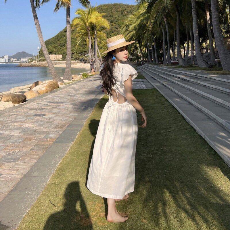 Đầm maxi tay bồng lưng thun dây rút siêu sang chảnh Summer Dress