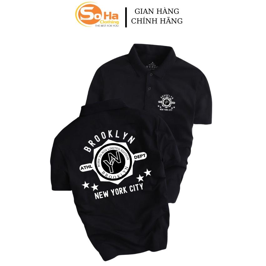 Áo POLO nam cổ bẻ BLOOKLYN vải cá sấu dệt kim xuất xịn,chuẩn form, sang trọng ,thanh lịch - SOHA CLOTHING
