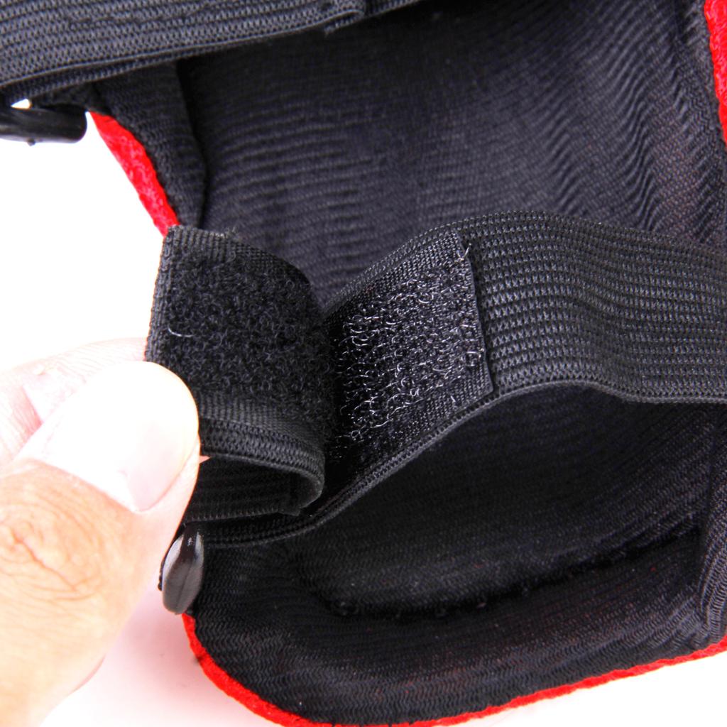 1 Set of 6PCS Adjustable Size Roller Skating Skateboard Knee Elbow Wrist Protective Guard Pad Black and Red