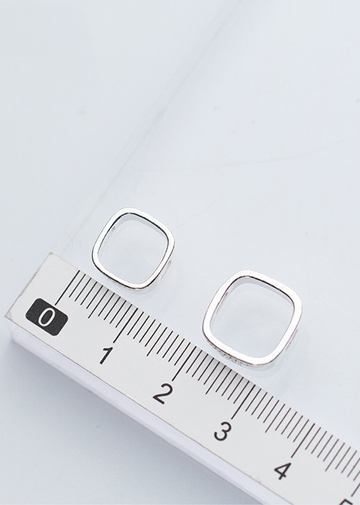 Combo charm bạc hình vuông lồng hạt xỏ ngang - Ngọc Quý Gemstones