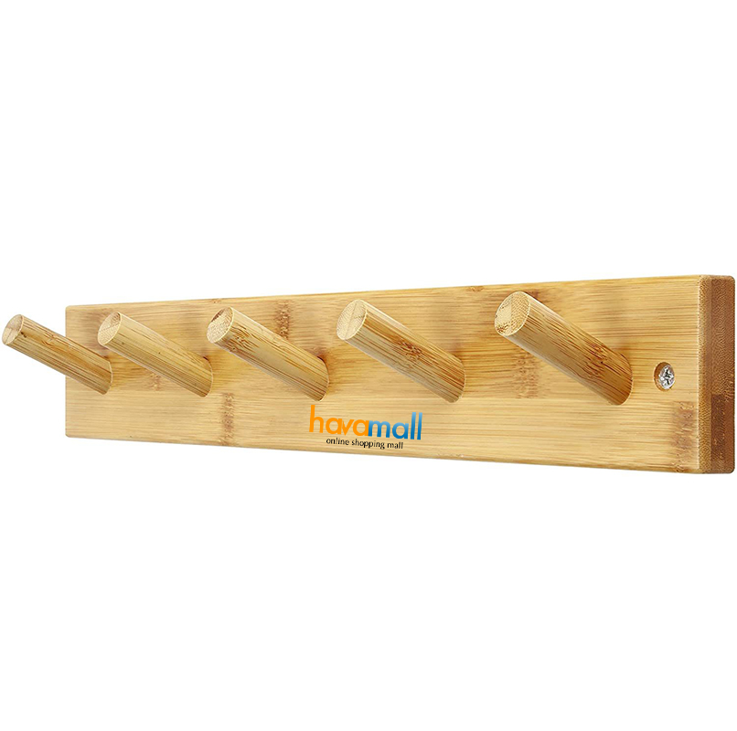 Móc Treo Quần Áo Gắn Tường Bằng Gỗ