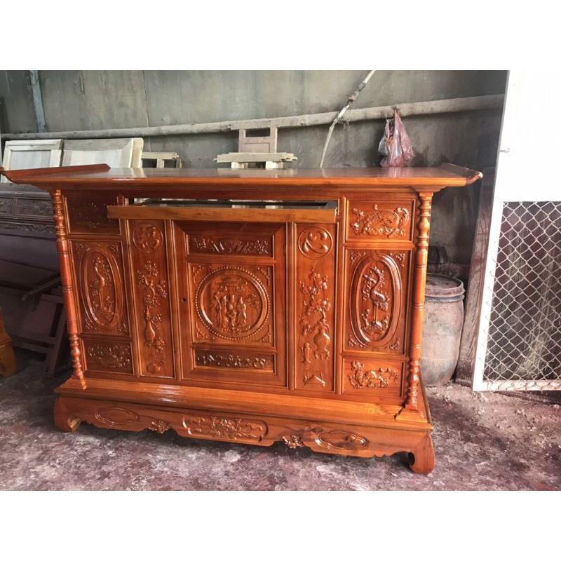 ban thờ gỗ mít.Dài 1m75 rộng mặt 81 cao 1m27 giá thật