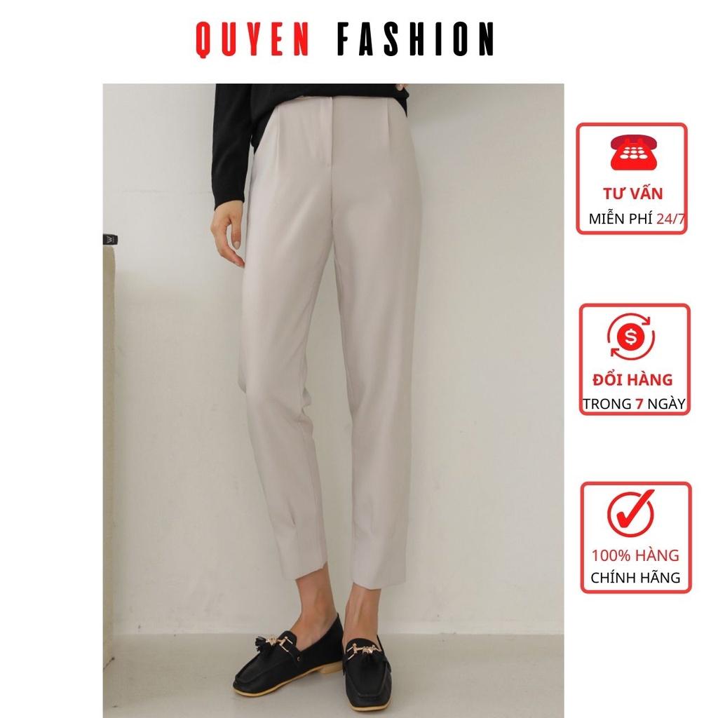 Quần Âu Công Sở Nữ Thời Trang Quyên Fashion, Dáng Côn Đứng Xếp Li Gấu QQM127