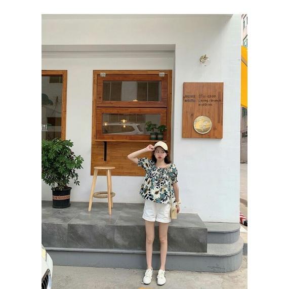 Áo sơ mi kiểu hoạ tiết babydoll siêu xinh