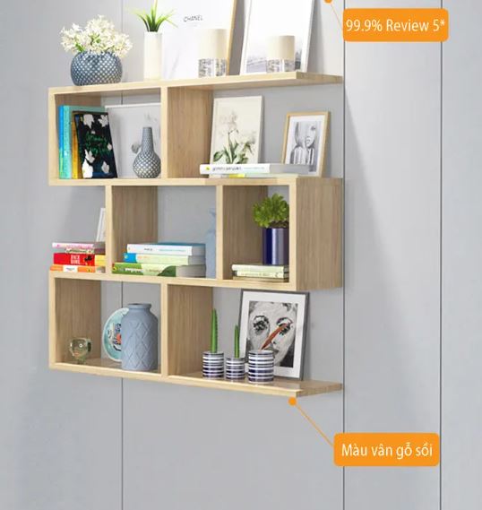 Kệ Sách Gỗ Treo Tường 4 Tầng Juno Sofa CTKT06-80 KT 80 x 82 x 20cm