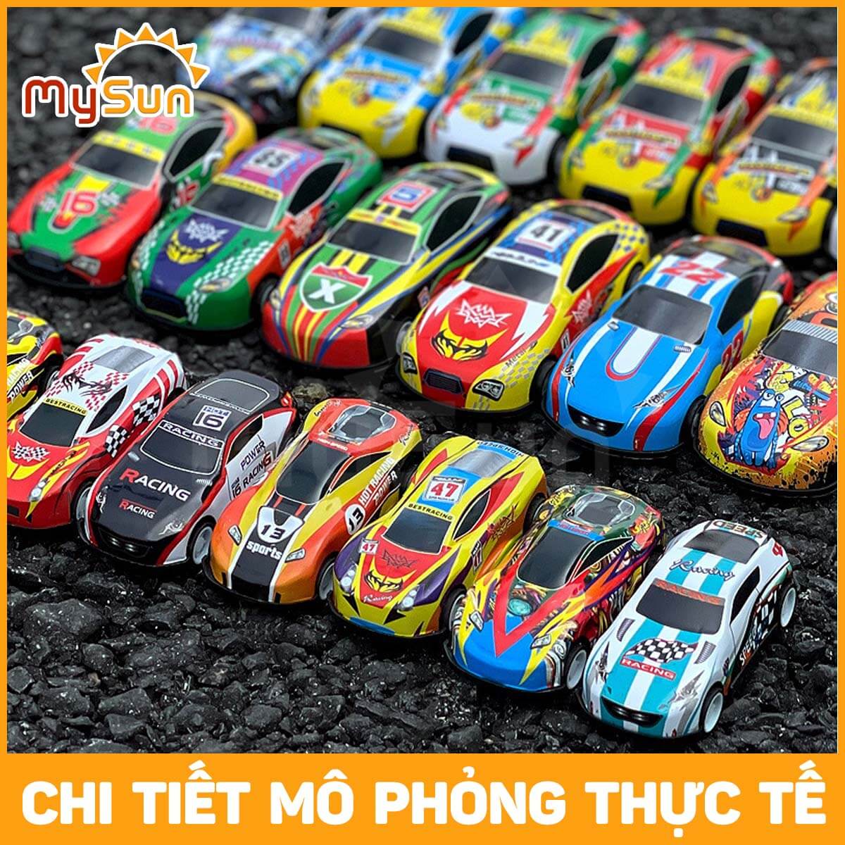Bộ xe đua ô tô đồ chơi mô hình oto cho bé trai bằng hợp kim sắt MySun