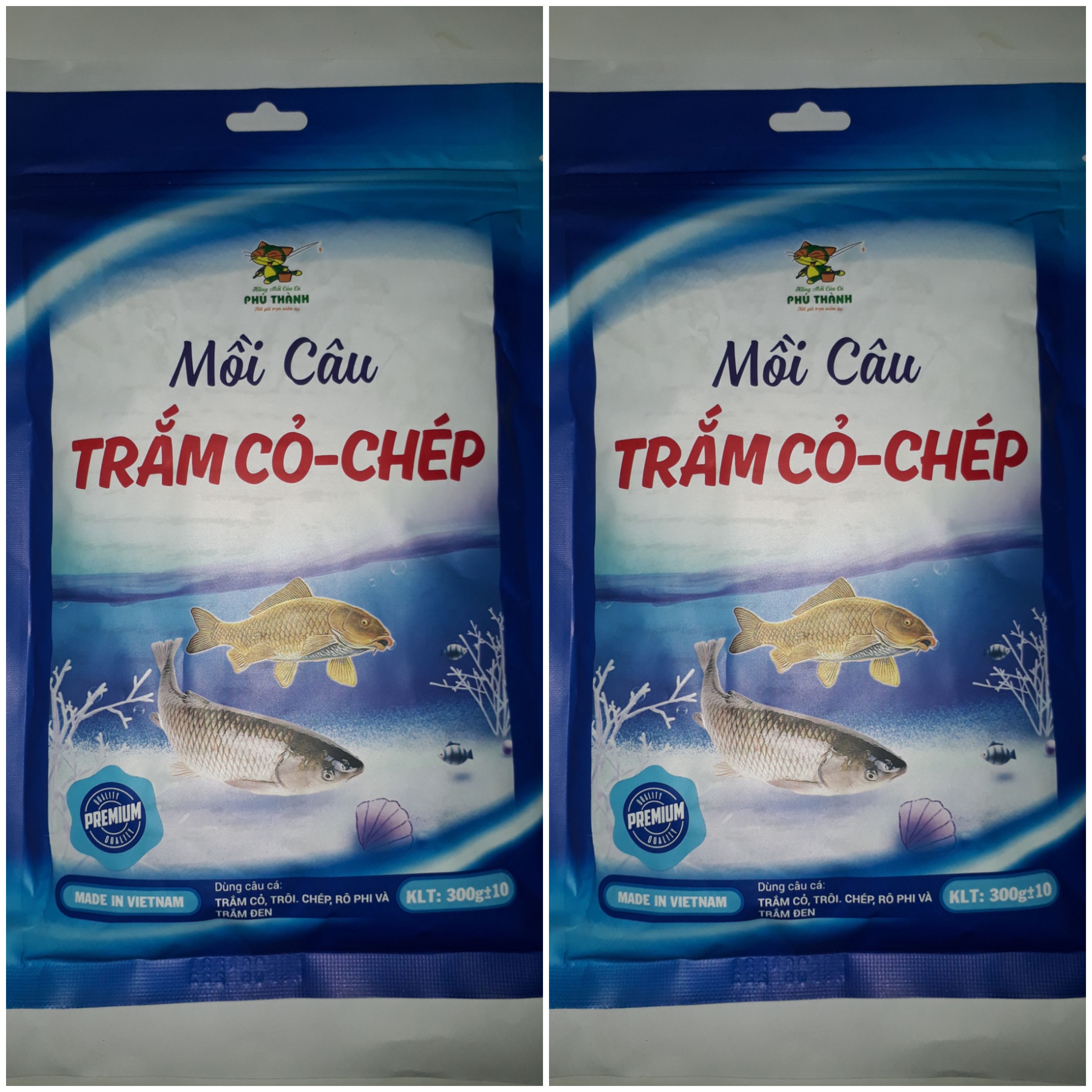 2 gói Mồi Câu Cá Trắm Cỏ-Chép,Hãng Phú Thành