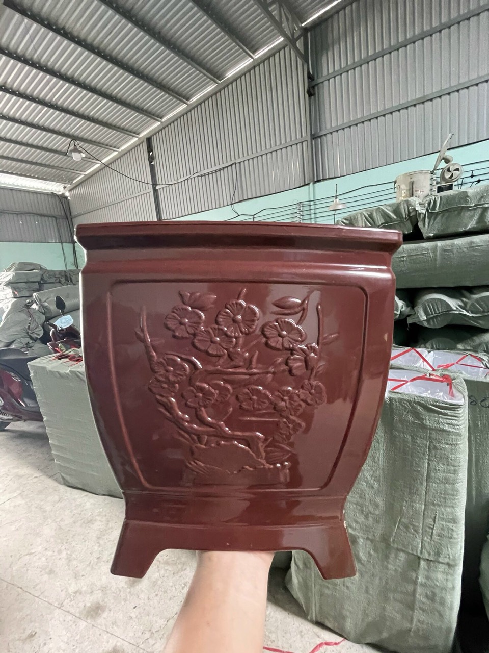 Chậu Nhựa Trồng Cây Bonsai, Chậu Kiểng Chơi Tết, Chậu Vuông Bầu Dáng Cao, Chậu 4 Chân Thoát Nước Tốt