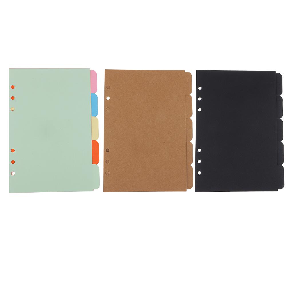 2x5 Piece A5 Kraft Tabbed Paper Planner Notebook Divider Index Page Brown