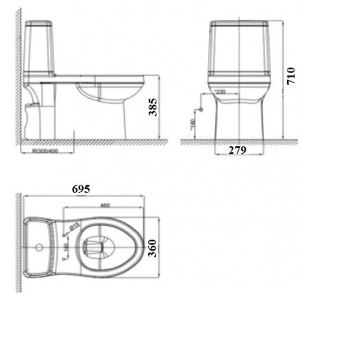 Bồn cầu 1 khối American Standard VF-1858