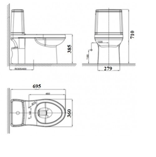 Bồn cầu một khối American Standard VF-1858 dòng Cozy