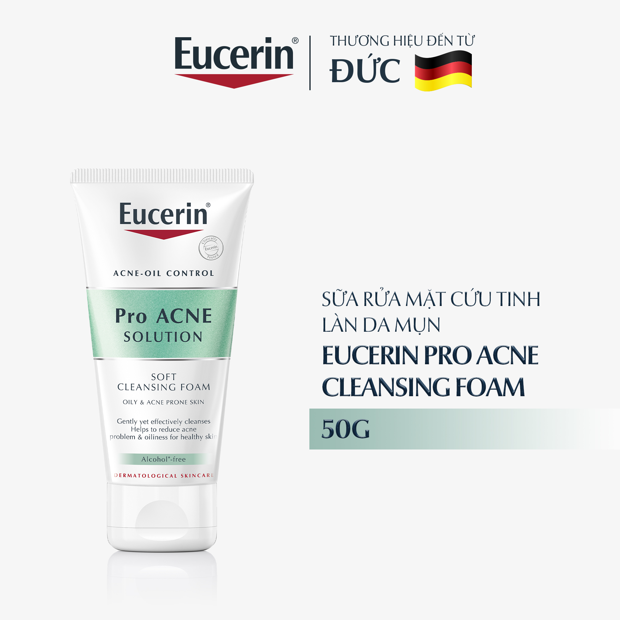 Sữa rửa mặt cứu tinh làn da mụn Eucerin Pro Acne Cleansing Foam 50g