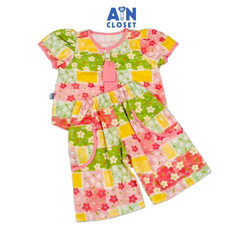 Bộ quần áo Lửng bé gái họa tiết Mảng Hoa Cotton - AICDBGW0MXM3 - AIN Closet