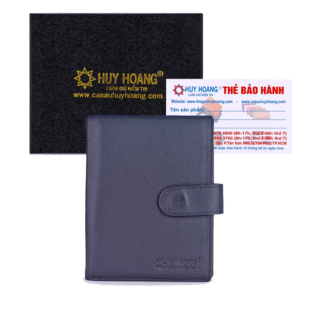 Ví Passport da bò bấm nút Huy Hoàng màu da, đen, nâu HC9107-08-09