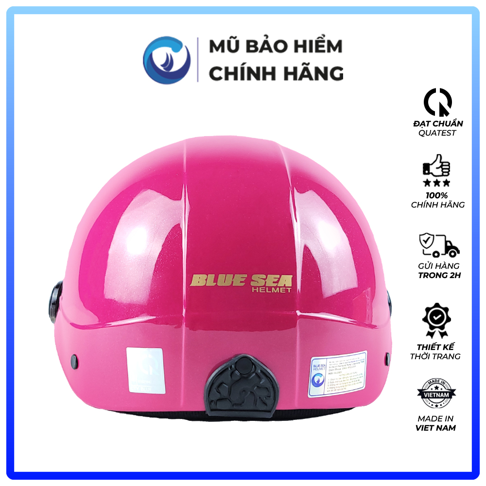 Mũ bảo hiểm 1/2 Nửa đầu BLUE SEA - A104K - FREESIZE - Nhựa ABS Nguyên sinh - Có kính cao cấp - Chính hãng