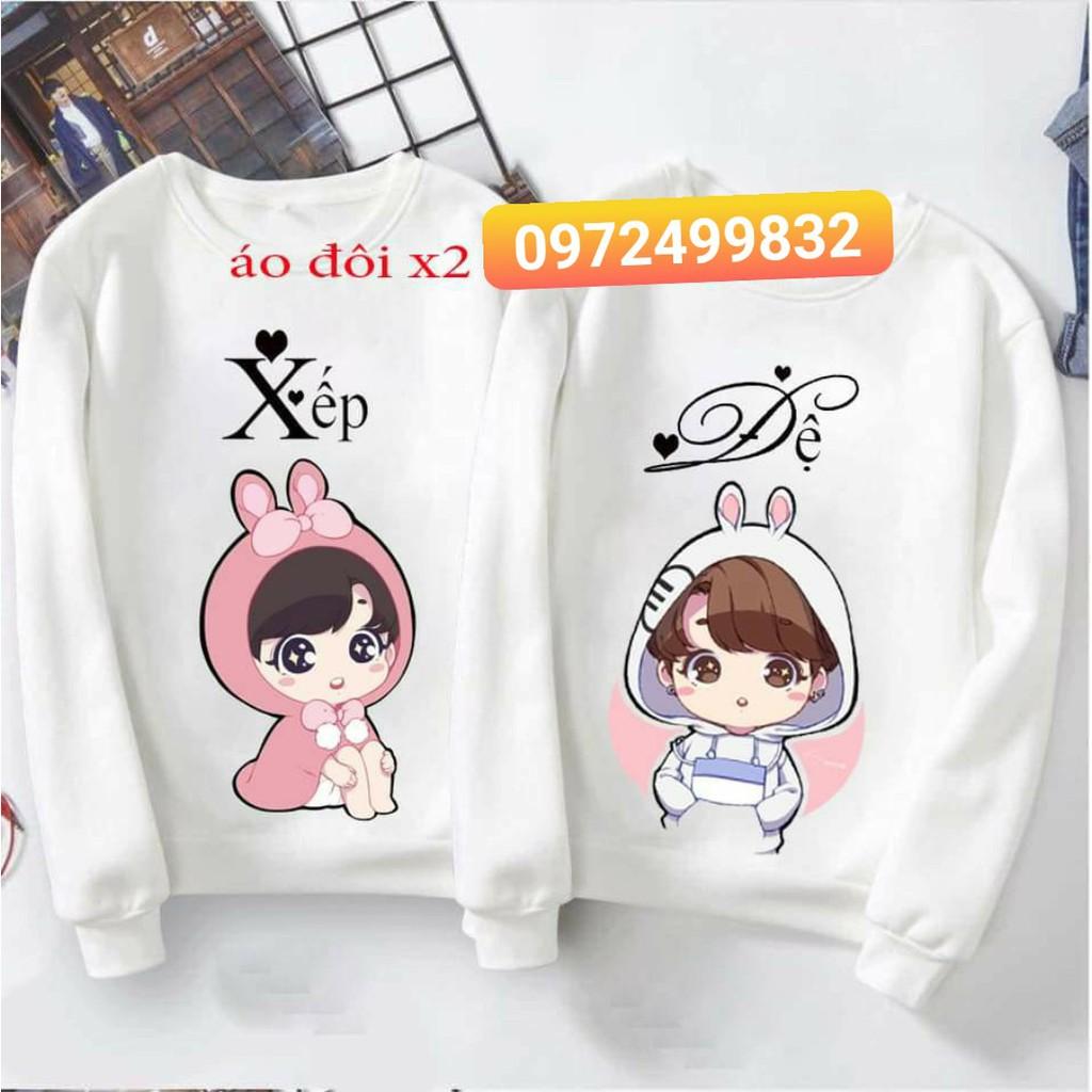 Áo đôi thu đông hình chibi đáng yêu