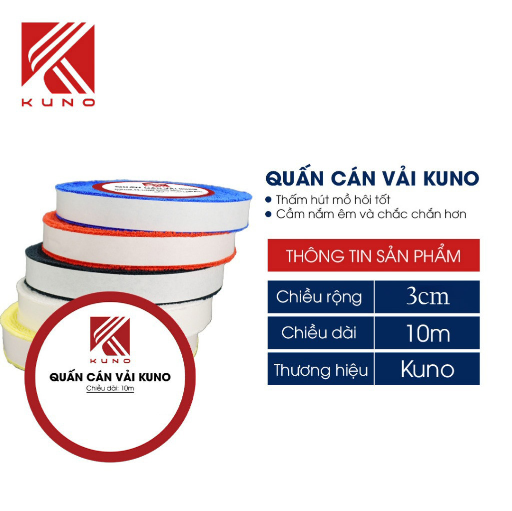 Quấn Cán Vải Cầu Lông Bám Tay, Siêu Êm, Thấm Hút Mô Hôi Cao Cấp, Dài 10m