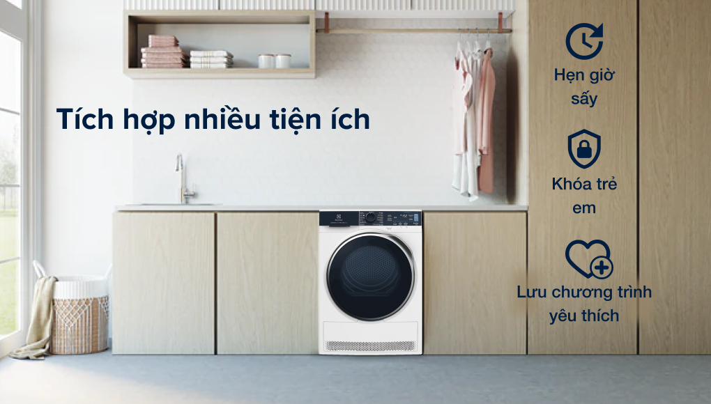 [HÀNG CHÍNH HÃNG]Máy sấy bơm nhiệt Electrolux 9 kg EDH903R9WB- GIAO HÀNG TOÀN QUỐC