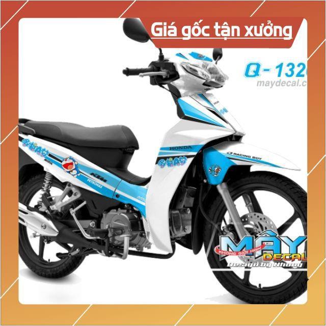 Tem rời doremon wave blade dán xe trắng