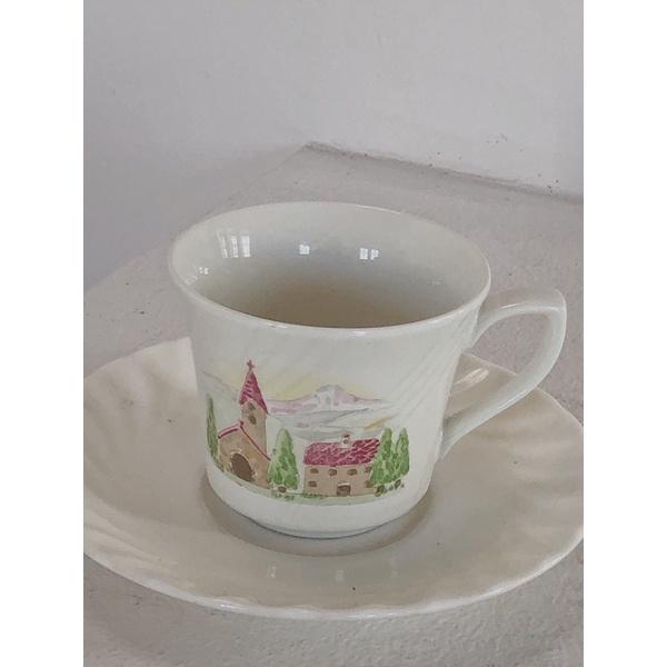 Set trà cảnh vẽ tay