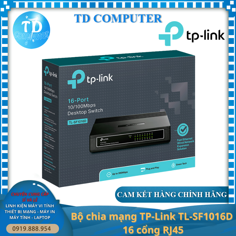 Thiết bị chia mạng TP-Link TL-SF1016D - Hàng chính hãng FPT phân phối