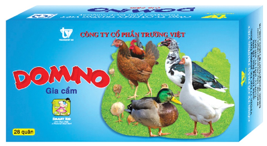 Domino gia cầm bằng giấy, Board game thông minh cho bé, giáo cụ mầm non