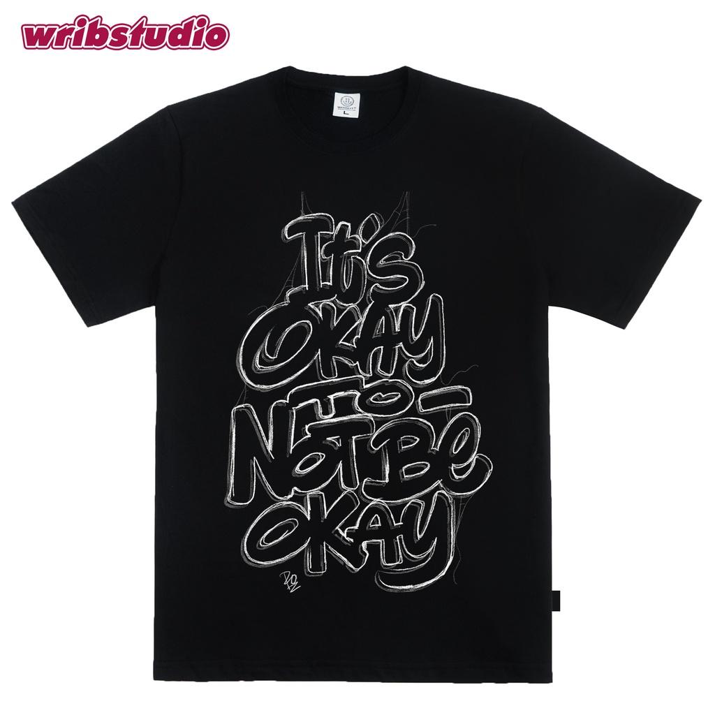 Áo thun đen wrib 2022 wright basic right here đơn giản it's okay