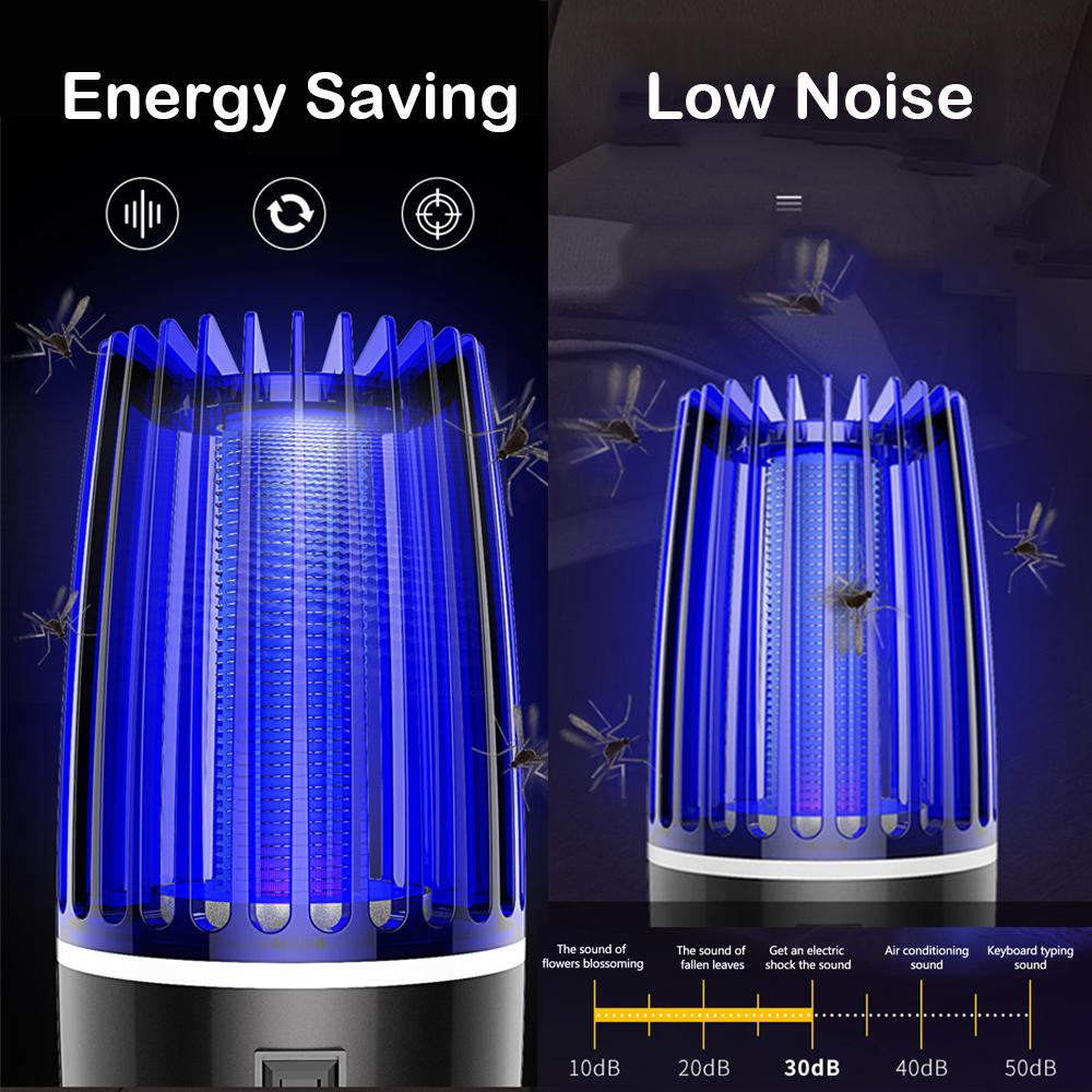 Đèn bẫy muỗi với pin 4000mAh Đèn chiếu sáng ban đêm bằng điện UV sạc USB