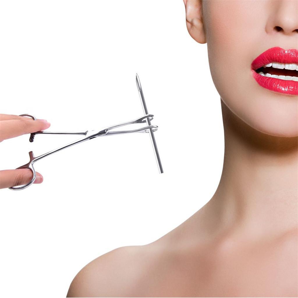 10 Pieces Stainless Steel Sterilized Piercing Needles For Navel Ear Lip 14g