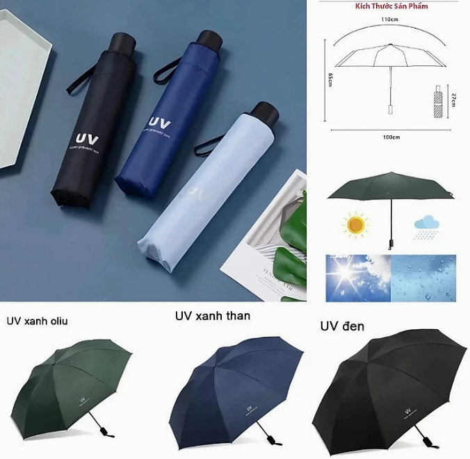 Ô dù 79S 4 lớp che nắng, đi mưa chống tia UV tiện lợi chất lượng, dễ thương, thiết kế sang trọng và bền bỉ